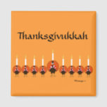 Thanksgivukkah Turkije Menorah magneet<br><div class="desc">PRLimages is een verdeling van schilderijen van Rachel Lowry.</div>