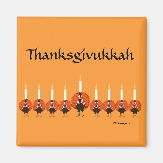 Thanksgivukkah Turkije Menorah magneet (Voorkant)
