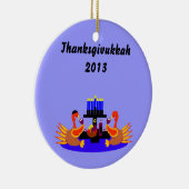 Thanksgivukkah Wine Toasting Turkeys Ornament (Rechts)