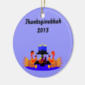Thanksgivukkah Wine Toasting Turkeys Ornament (Links)