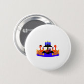 Thanksgivukkah Wine Toasting Turkeys Ronde Button 5,7 Cm (Voorkant /achterkant)