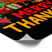 Thanksmas Kerst Thanksgiving Turkije Santa Poster (Hoek)