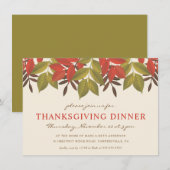 THANKSSGIVER DINNER INVITE | KORTE FOLIAGE KAART (Voorkant / Achterkant)
