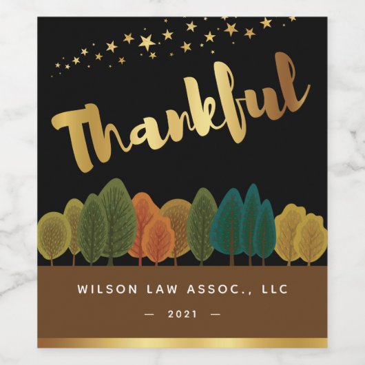 Thanskgiving Groeten Label Set Wijn Etiket (Enkel label)