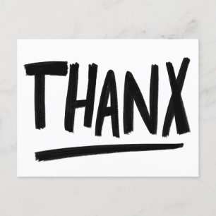 THANX ruwe penseelstreken dank u CUSTOM Briefkaart