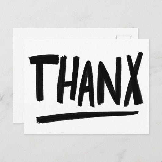 THANX ruwe penseelstreken dank u CUSTOM Briefkaart (Voorkant / Achterkant)