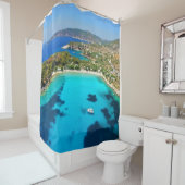 Thassos Island Kavala Greece Turquoise Water Blue Douchegordijn (In situ)