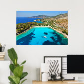 Thassos Island Kavala Greece Turquoise Water Blue Poster (Thuiskantoor)