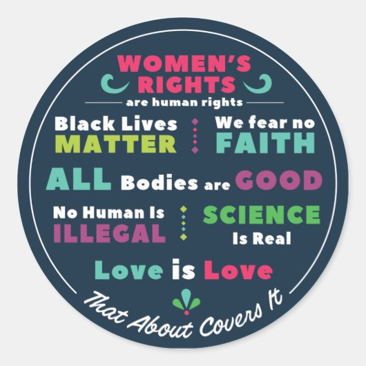 "That About Covers It" Stickers (Voorkant)