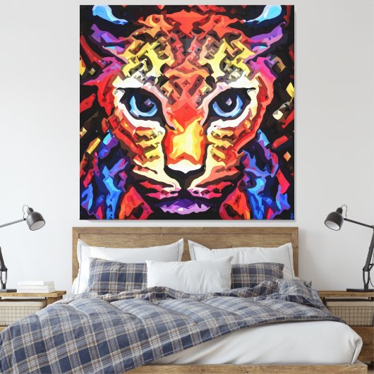 That Colorful Leopard Look Canvas Afdruk (Insitu (Slaapkamer))