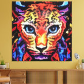 That Colorful Leopard Look Canvas Afdruk (Insitu (Woonkamer))