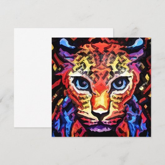 That Colorful Leopard Look Flat Card (Voorkant / Achterkant)