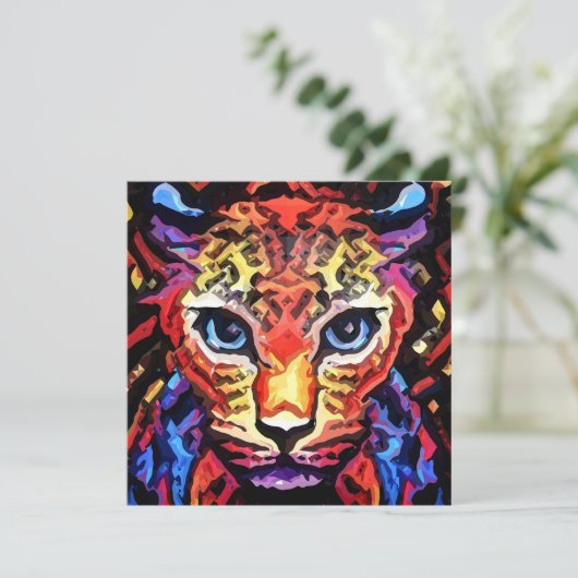 That Colorful Leopard Look Flat Card (Staand voorkant)