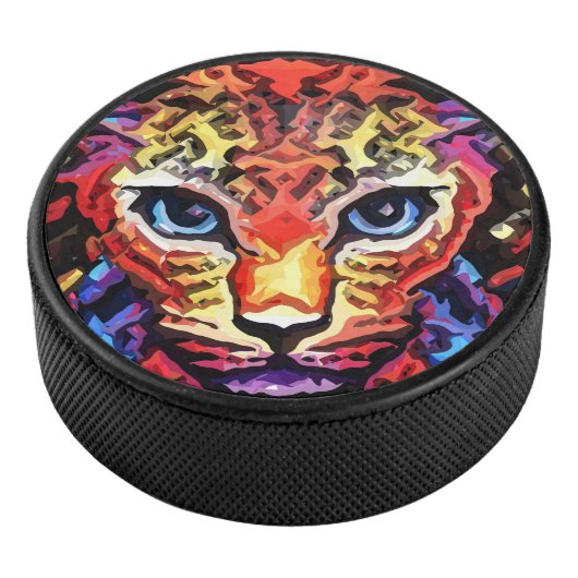 That Colorful Leopard Look Hockey Puck (3/4)