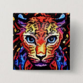 That Colorful Leopard Look  Vierkante Button 5,1 Cm (Voorkant)