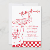 That’s Amore Bachelorette Pizza Invitation Kaart (Voorkant)