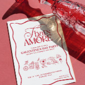 “That’s Amore” GALENTINES Red Party Invitation Kaart