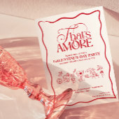 “That’s Amore” GALENTINES Red Party Invitation Kaart