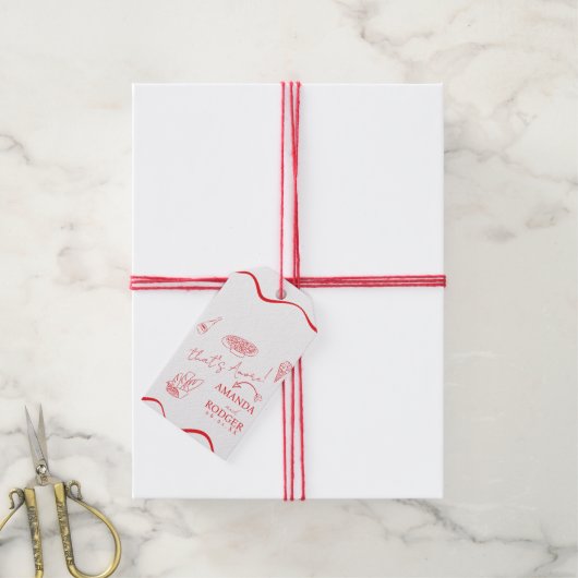 That’s Amore Italian Doodles Wedding Cadeaulabel (Met Touw)