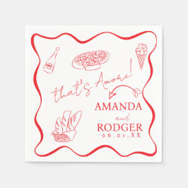 That’s Amore Italian Doodles Wedding  Napkin Servet