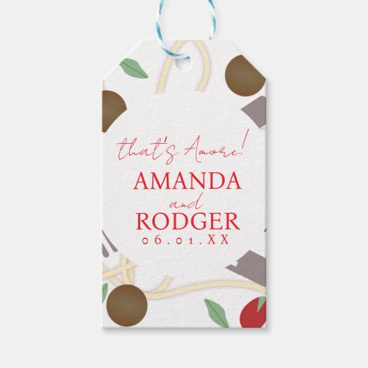 That’s Amore Italian Pasta Wedding Cadeaulabel (Voorkant)