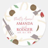 That’s Amore Italian Pasta Wedding Ronde Sticker (Voorkant)