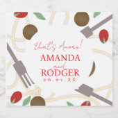 That’s Amore Italian Pasta Wedding Sparkling Wijnetiket (Enkel label)