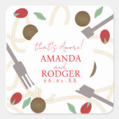 That’s Amore Italian Pasta Wedding Vierkante Sticker (Voorkant)