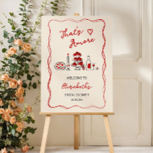 That’s Amore Italian Red Bridal Shower Welcome
