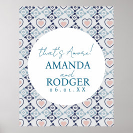 That’s Amore Italian Tiles and Hearts Poster