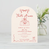 That’s Amore Italian Whimsical hand drawn Wedding Kaart (Staand voorkant)