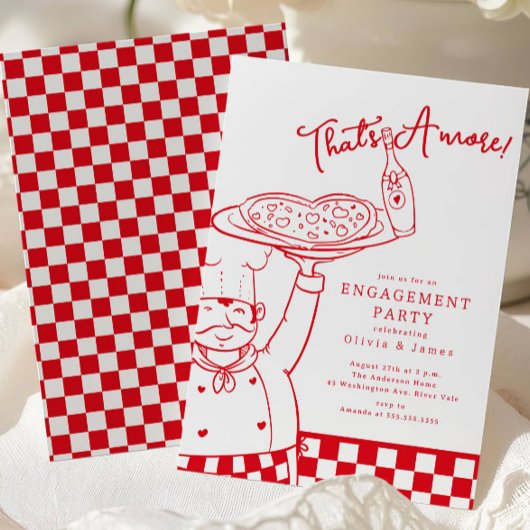 That’s Amore Pizza Engagement Party Invite Kaart
