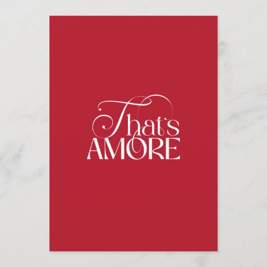 That’s Amore Red Bridal Shower Kaart (Achterkant)