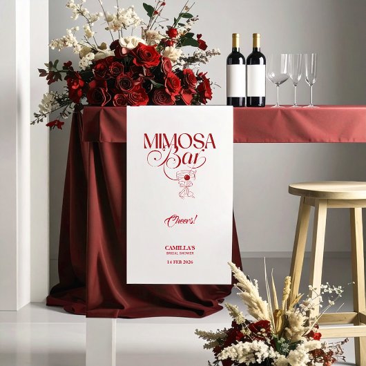 That’s Amore Red Bridal Shower Mimosa Bar banner