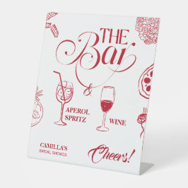 That’s Amore Red Bridal Shower Mimosa Bar Reclamebord Met Voetstuk