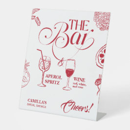 That’s Amore Red Bridal Shower Mimosa Bar Reclamebord Met Voetstuk