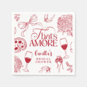 That’s Amore Red Bridal Shower Napkin Servet (Voorkant)