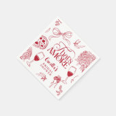 That’s Amore Red Bridal Shower Napkin Servet (Hoek)