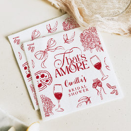 That’s Amore Red Bridal Shower Napkin Servet