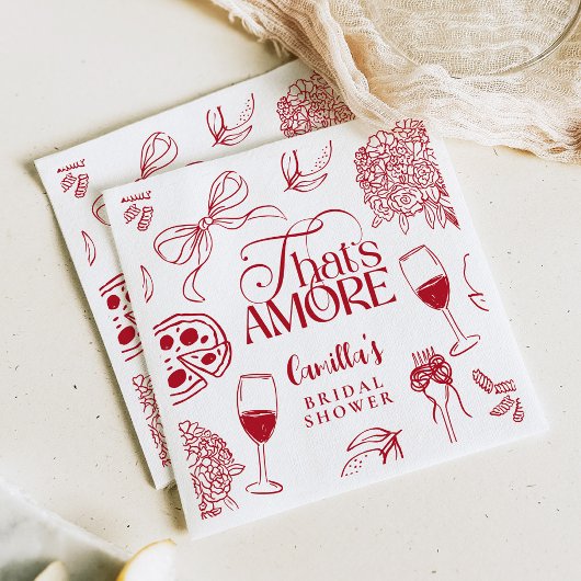 That’s Amore Red Bridal Shower Napkin Servet
