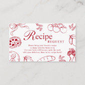 That’s Amore Red Bridal Shower Recipe Card Informatiekaartje (Voorkant)