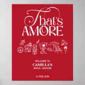 That’s Amore Red hand drawn Bridal Shower Poster (Voorkant)
