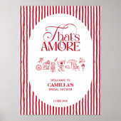 That’s Amore Red hand drawn Bridal Shower Poster (Voorkant)