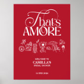 That’s Amore Red hand drawn Bridal Shower Poster (Voorkant)