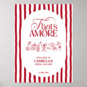 That’s Amore Red hand drawn Bridal Shower Poster (Voorkant)