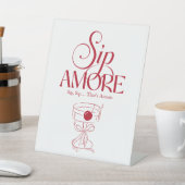 That’s Amore Red hand drawn Bridal Shower Reclamebord Met Voetstuk (Insitu)