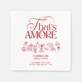 That’s Amore Red hand drawn Bridal Shower Servet (Voorkant)