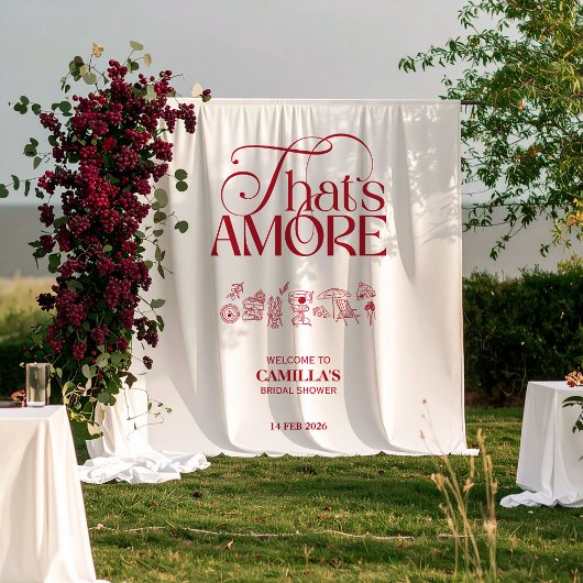 That’s Amore Red hand drawn Bridal Shower Wandkleed