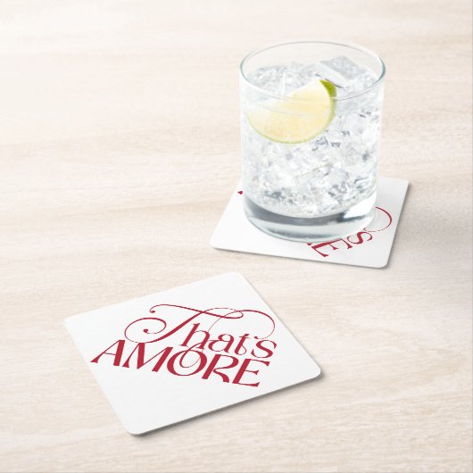 That’s Amore Red script Bridal Shower Kartonnen Onderzetters (Insitu)