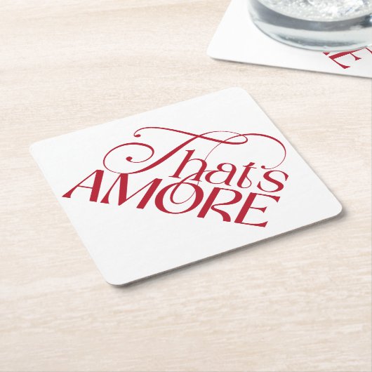 That’s Amore Red script Bridal Shower Kartonnen Onderzetters (Schuin)
